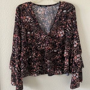 Floral Ruffle Smock Top